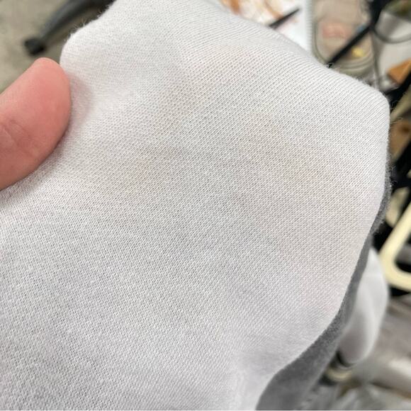 Pink Victoria Secret Grey White Colorblock Women Pullover Sweatshirt Oversized L - Picture 7 of 9